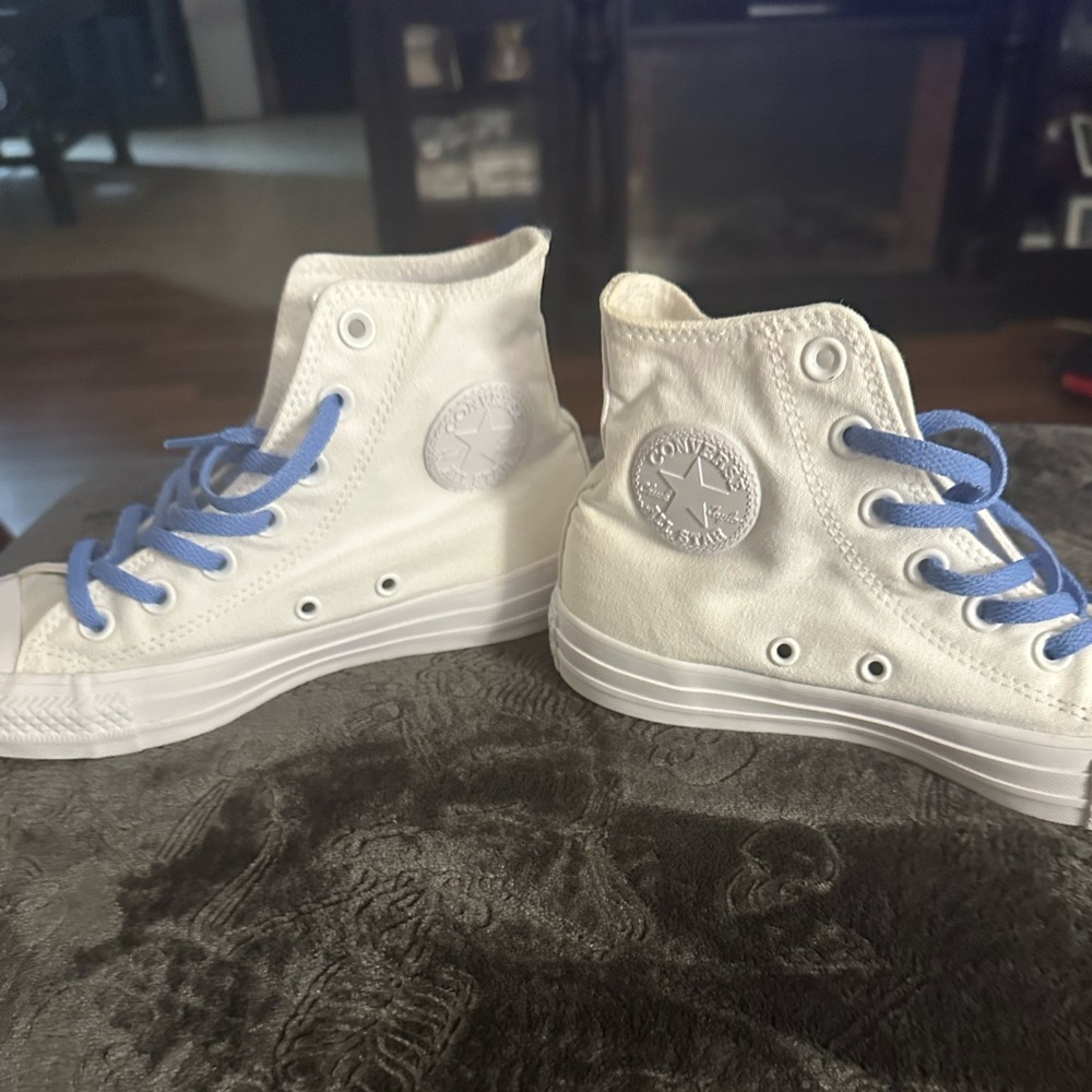 Converse High-Tops - White with Blue Accents